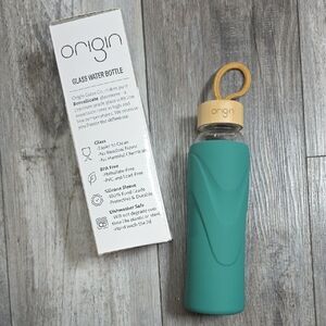 ORIGIN | Narrow Mouth Glass Water Bottle with Protective Silicone Sleeve *NWT